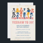 Convite Modern Yeehaw Cowgirl - aniversário de 30 anos<br><div class="desc">Virem-se, meninas! Celebre em estilo com este vibrante Convite de aniversário de Cowboys Modernos, perfeito para uma aniversário de 30 anos ou qualquer outra celebração marco. Apresentando um design colorido e contemporâneo, com vaqueiras dançantes divertidas, este convite dá um tom divertido e animado para o seu evento. A sua ousada...</div>