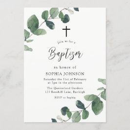 Convite Moderna Aquarela Deixa Menino ou Menina Batismo