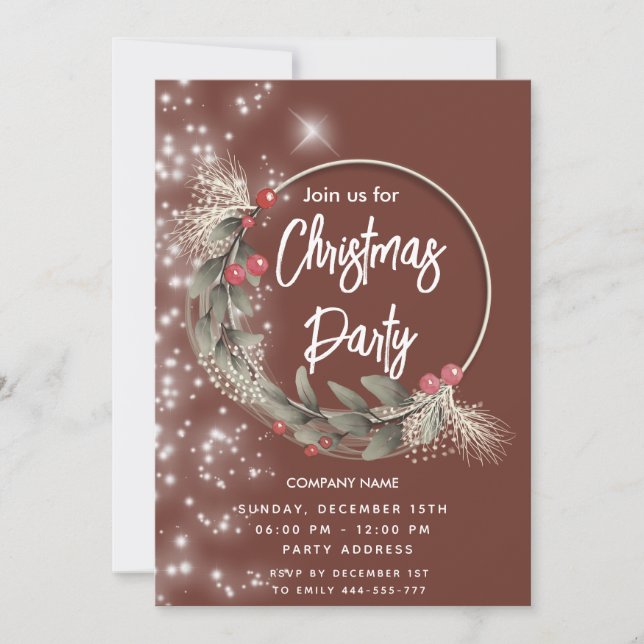 Convite Moderna cor d'água verde arruela corporativa (Frente)