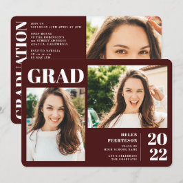 Convite Moderna e minimalista da Burgundy - graduação de 3