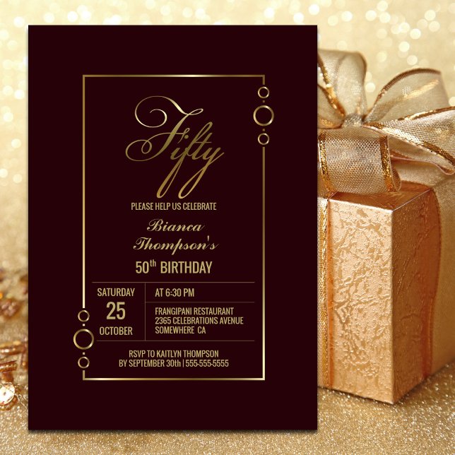 Convite Moderna e Minimalista Festa de aniversário Burgund (Criador carregado)