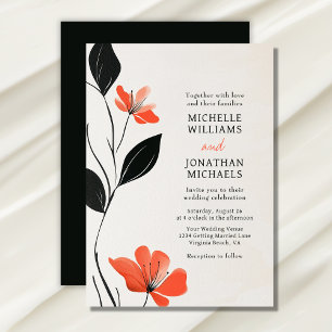 Convite Moderna Elegância Floral com Casamento Bold Blooms