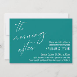 Convite Moderna Manhã Após Casar Brunch Teal