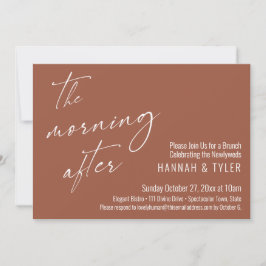 Convite Moderna Manhã Após Casar Brunch Terracotta