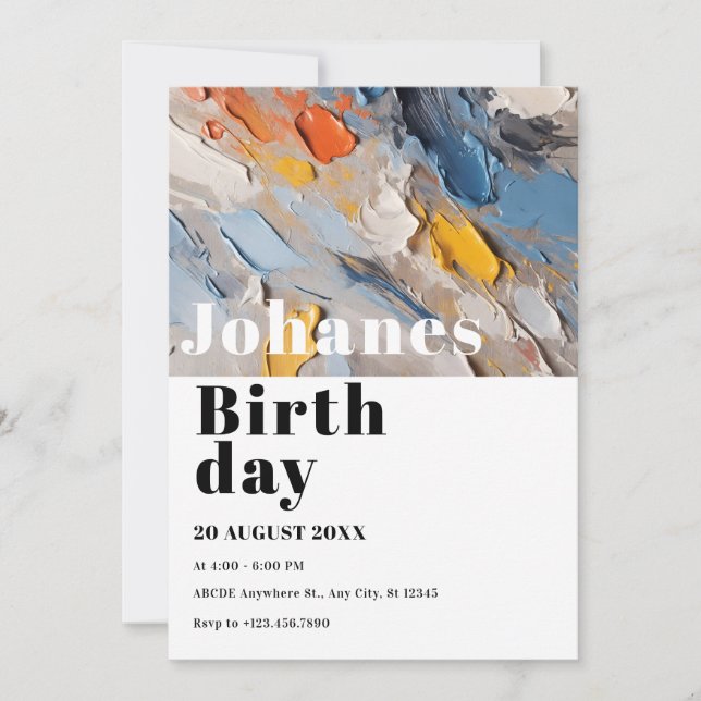 Convite Moderna minimalista artística  (Frente)