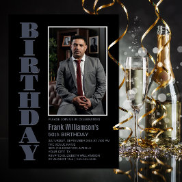 Convite Moderna qualquer Cinza preta de idade