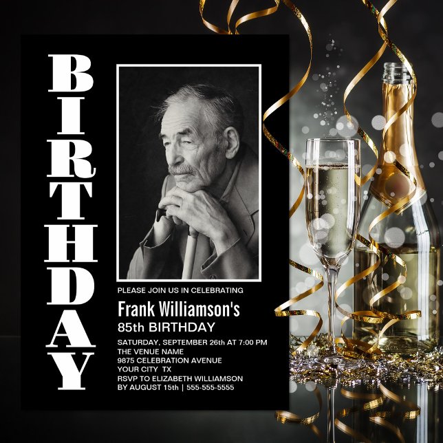 Convite Moderna qualquer Festa de aniversário de fotos bra (Criador carregado)