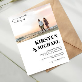 Convite Moderne Foto Hochzeitskarte Einladung