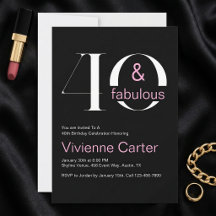 Moderno 40 e Fabuloso Aniversário de 40 anos Rosa