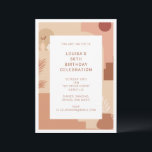 Convite Moderno Abstrato 50º Aniversário Geométrico<br><div class="desc">Celebre um marco em estilo com este moderno convite de 50 anos de abstrato. O fundo geométrico quente em tons sujos define o tom para um evento confortável e na moda. O texto personalizado no centro destaca o nome, a idade, os detalhes do evento e as informações de RSVP do...</div>