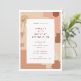 Convite Moderno Abstrato 50º Aniversário Geométrico