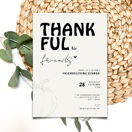 Convite Moderno Agradecido pelos Amigos: Friendsgiving 