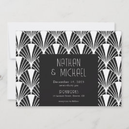 Convite Moderno Ard Deco Preto e Branco