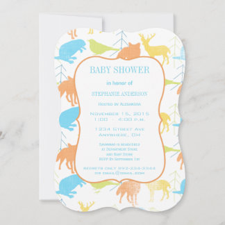Convite Moderno Baby Woodland Cria Chá