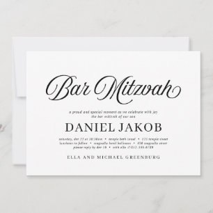 Convite Moderno Bar Mitzvah Minimalista Simples e Elegante