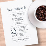 Convite Moderno Bar Simples Mitzvah<br><div class="desc">Composto por uma escrita lúdica e uma tipografia san serif; tudo contra um pano de fundo branco. Este foi projetado por materiais de terceiros selecionados, exclusivos para o Zazzle. Disponível aqui: http://www.zazzle.com/selectpartysupplies</div>