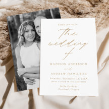 Moderno Casamento Fotográfico com Letra Dourada El