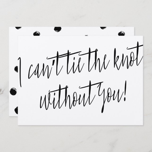 Convite Moderno Chic "Não posso amarrar o nó sem você" (Frente/Verso)