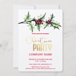 Convite Moderno Chic Natal Corporativo Aquarela