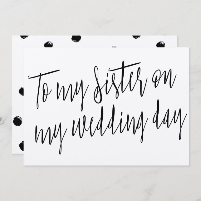 Convite Moderno Chic "Para minha irmã no dia do meu casame (Frente/Verso)