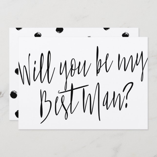 Convite Moderno Chic "Você será meu melhor homem" (Frente/Verso)