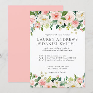 Convite Moderno cora o casamento botânico chique da fest