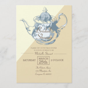 Convite Moderno cora o costume nupcial do tea party   do
