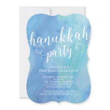 Convite moderno da celebração de Hanukkah da