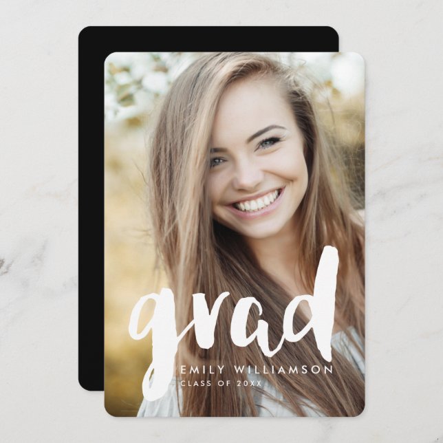 Convite moderno da festa de formatura da foto do (Frente/Verso)