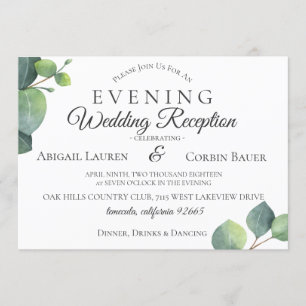 Convite moderno da recepção de casamento do