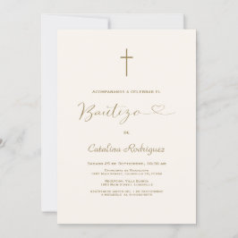 Convite Moderno De Bautizo Hija Rapariga Baptism