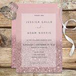 Convite Moderno De Casamento Com rosa Rosa<br><div class="desc">Este convite para o casamento faz parte das cartas do Invitation Suite de Casamento Glitter,  cor-de-rosa Rosa,  criadas pela Imprensa Simplesmente Farmhouse. É simples e elegante com um olhar moderno.</div>