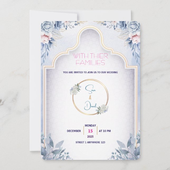 Convite Moderno de Casamento Minimalista (Frente)