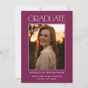 CONVITE MODERNO DE GRADUAÇÃO DE FOTOS DE TIPOGRAFI