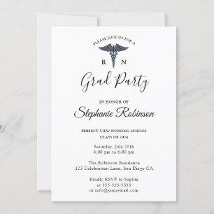 Convite Moderno de Graduação Simples na Escola de Enfermag