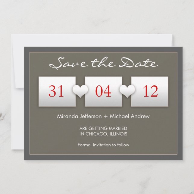 convite moderno de save the date (Frente)