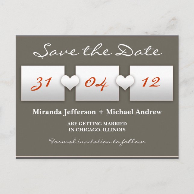 convite moderno de save the date (Frente)