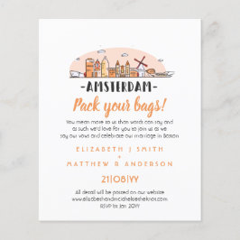 Convite Moderno de Skyline Manuscrito de Casamento