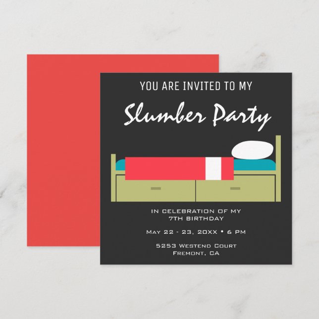 Convite moderno do aniversário do partido de (Frente/Verso)
