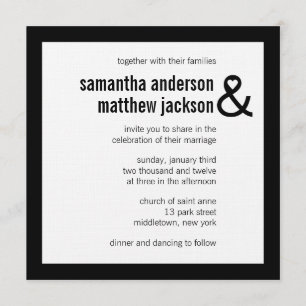 Convite moderno do casamento do Ampersand do