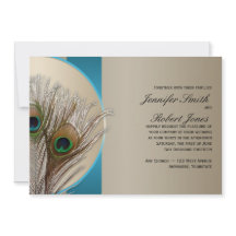 Convite moderno do casamento do pavão do Aqua do