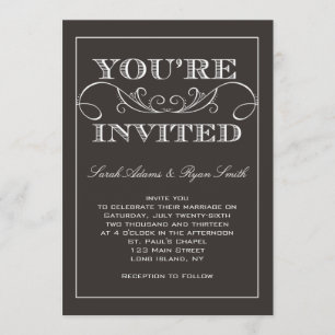 Convite moderno do casamento do preto do