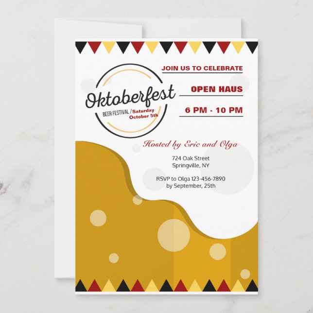 Convite moderno do Oktoberfest (Frente)