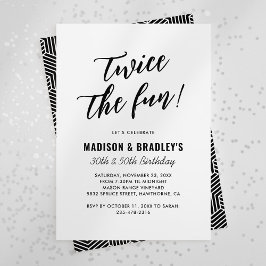 Convite Moderno Duas Vezes A Divertida Festa de aniversári