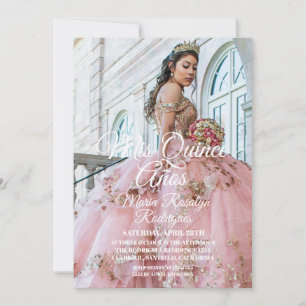 Convite Moderno e Elegante Foto de Quinceañera