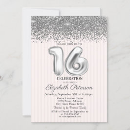 Convite Moderno e Glamouroso Sweet 16 com Listras de Diama