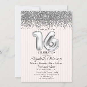Convite Moderno e Glamouroso Sweet 16 com Listras de Diama