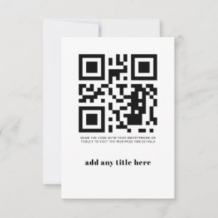 Convite moderno e tendência com código QR personal