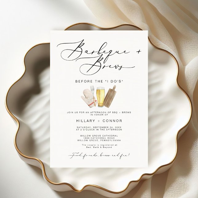 Convite Moderno Edgy Seu CHURRASCO De Caligrafia E Coloca (Criador carregado)