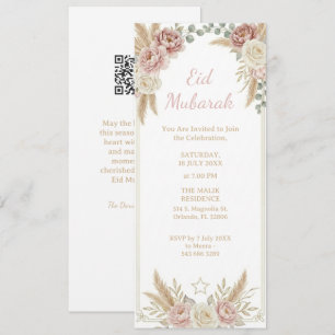 Convite Moderno Elegante Boho Floral Eid Mubarak Digital